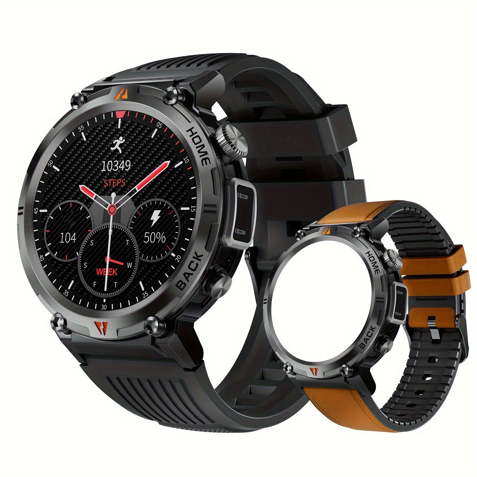 [JELLOO Smart Watch] JELLOO Sports Smart Watch | 1.45" HD Screen, Wireless Calling Function, LED Lighting, Zinc Alloy, Water-Resistant, Magnetic Charging, for Android & iPhone - Fitness Tracker, Pedometer, Modern Design, Wire