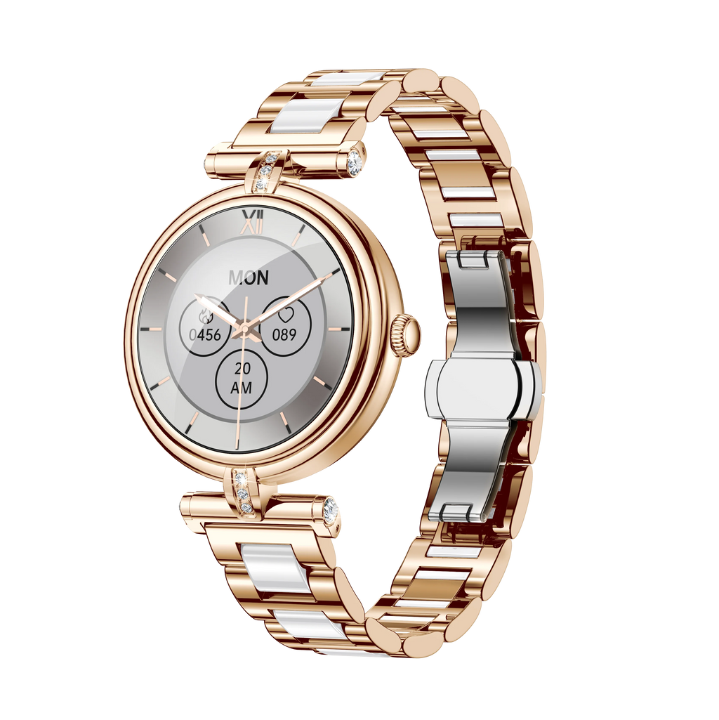 AK62 Smart Outdoor Sports Watch 3ATM Long-Life LED Stopwatch Timer AMOLED Display Leather Touch BT Compatible Android iPhone