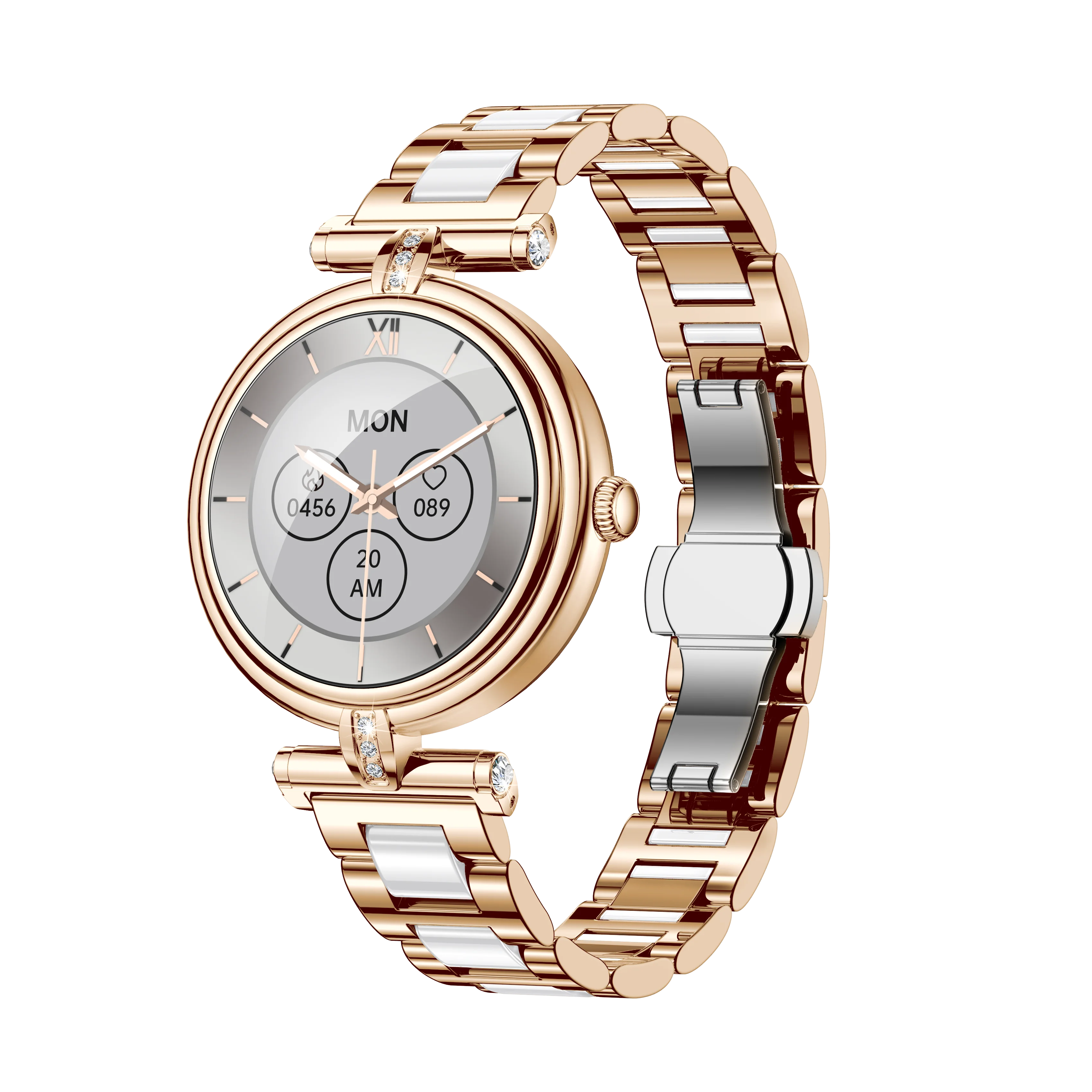 AK62 Smart Outdoor Sports Watch 3ATM Long-Life LED Stopwatch Timer AMOLED Display Leather Touch BT Compatible Android iPhone