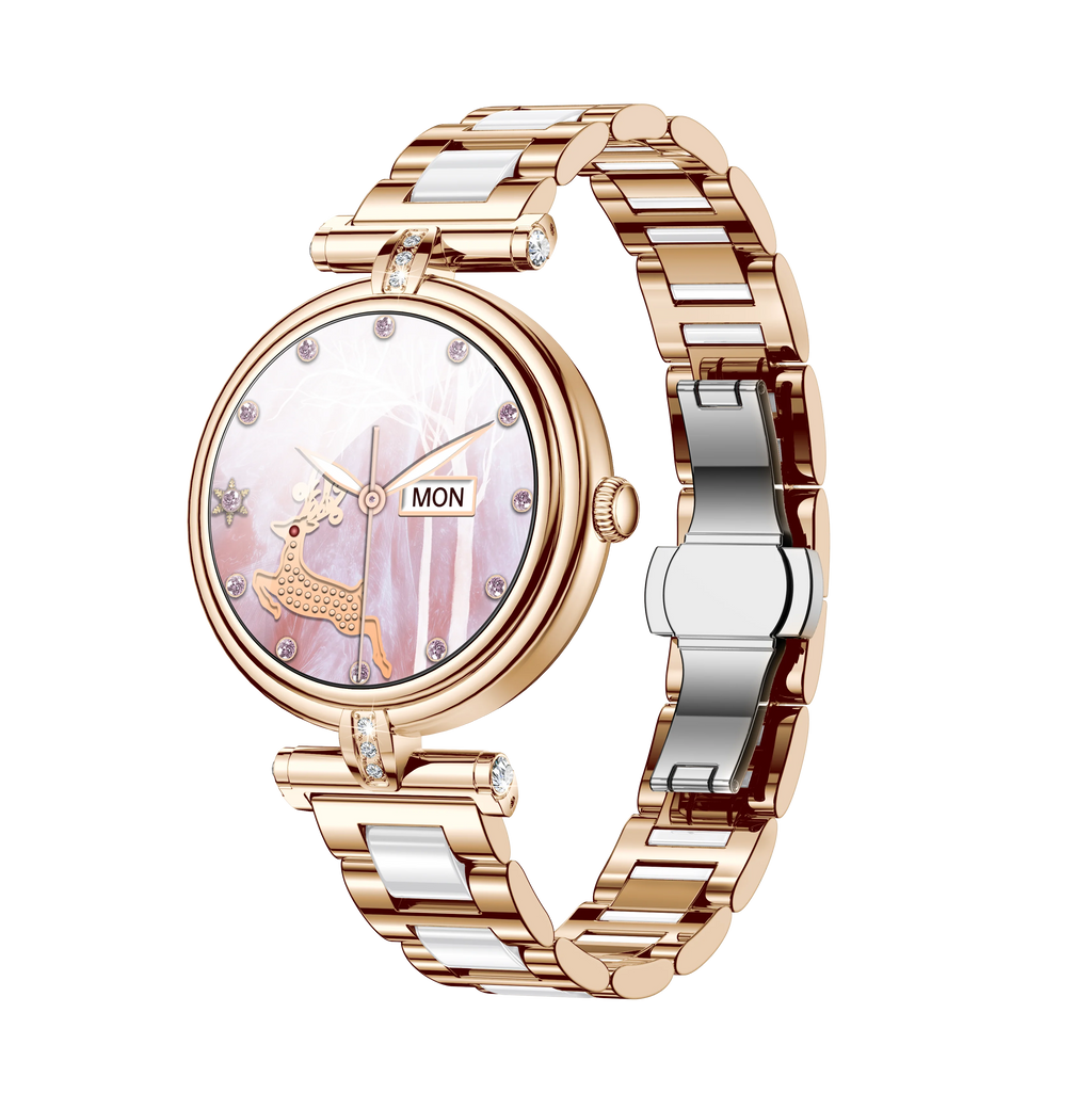 AK62 Smart Outdoor Sports Watch 3ATM Long-Life LED Stopwatch Timer AMOLED Display Leather Touch BT Compatible Android iPhone