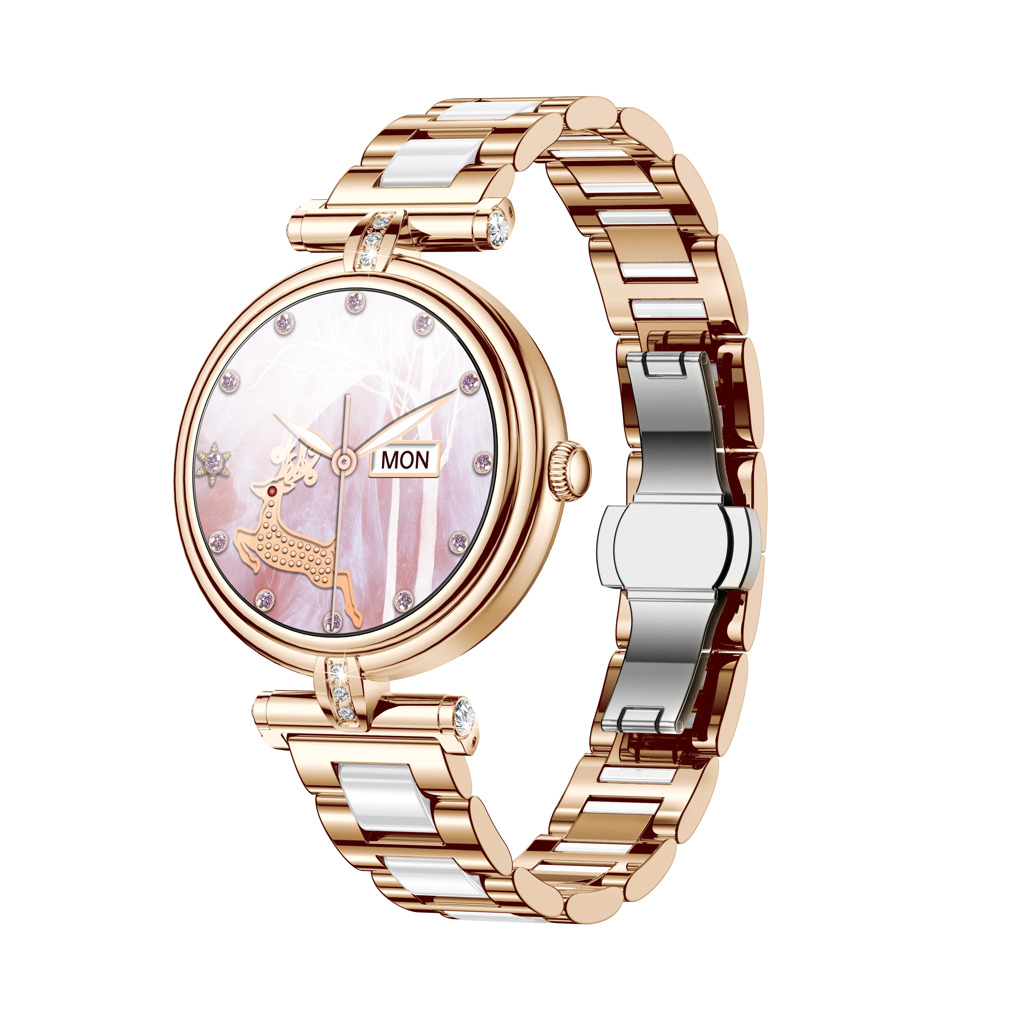 AK62 Smart Outdoor Sports Watch 3ATM Long-Life LED Stopwatch Timer AMOLED Display Leather Touch BT Compatible Android iPhone