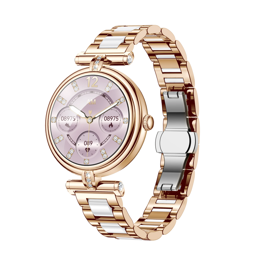 AK62 Smart Outdoor Sports Watch 3ATM Long-Life LED Stopwatch Timer AMOLED Display Leather Touch BT Compatible Android iPhone