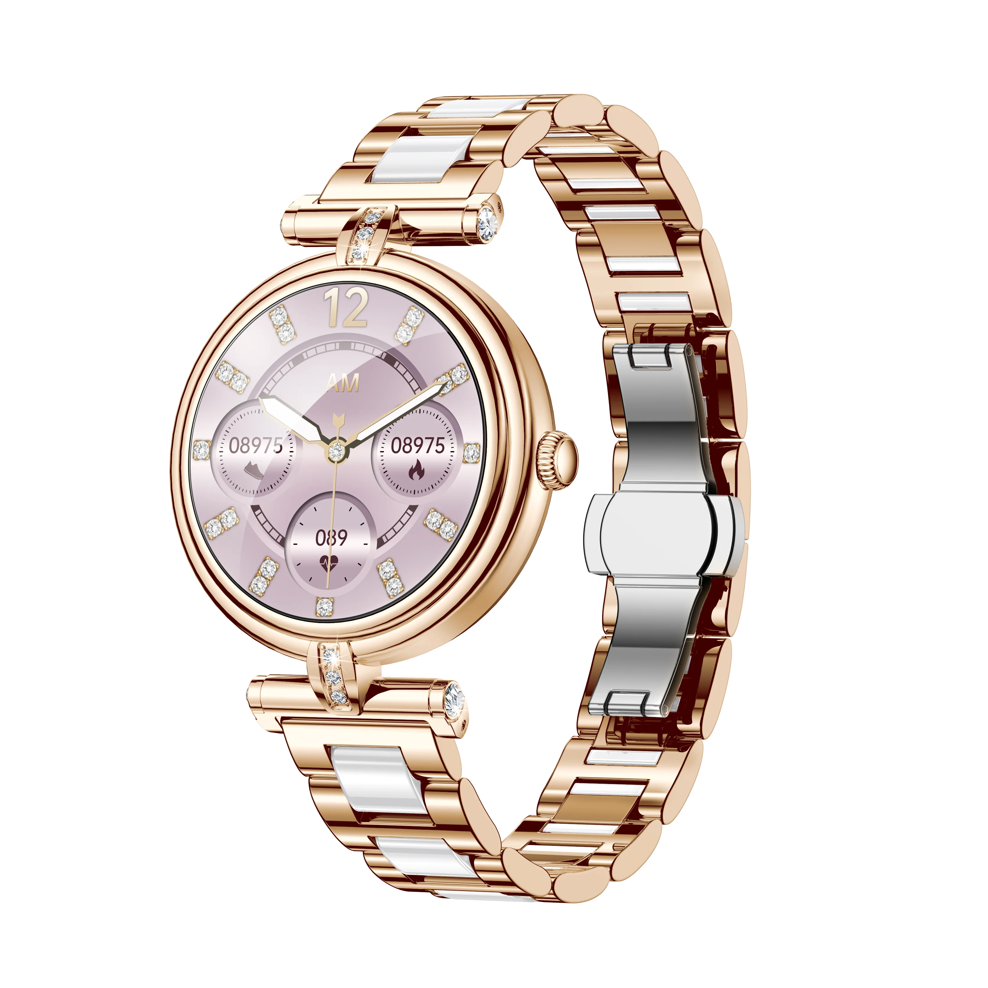 AK62 Smart Outdoor Sports Watch 3ATM Long-Life LED Stopwatch Timer AMOLED Display Leather Touch BT Compatible Android iPhone