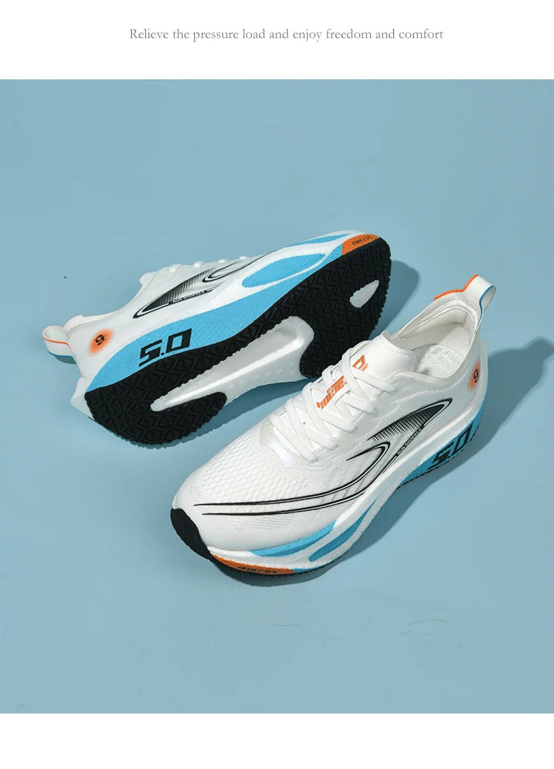 Sports Men Running Shoes Carbon Board Speciality Marathon  Breathable Lightweight Women's Comfortable Athletic Nonskid Sneakers