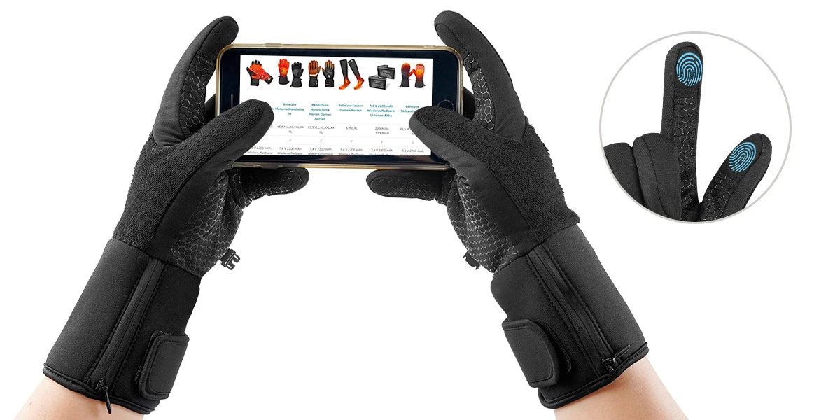 SAVIOR HEAT Heated Gloves Liner Rechargeable Battery Electric Heated Glove Men Women for Cycling Motorcycle Fishing Snowboard