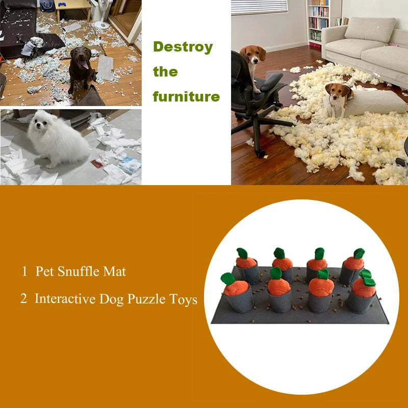 Pet Snuffle Mat for Dogs, Interactive  Feed Game, Encourages Natural Foraging SkillsVocal toy,Treat Indoor Outdoor Stress Relief