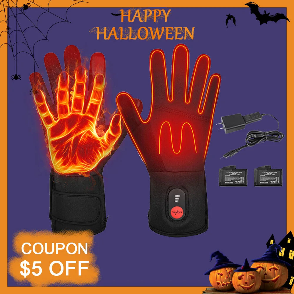 SAVIOR HEAT Heated Gloves Liner Rechargeable Battery Electric Heated Glove Men Women for Cycling Motorcycle Fishing Snowboard