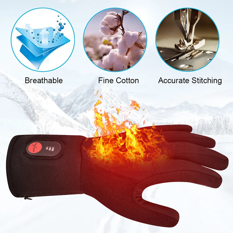 SAVIOR HEAT Heated Gloves Liner Rechargeable Battery Electric Heated Glove Men Women for Cycling Motorcycle Fishing Snowboard