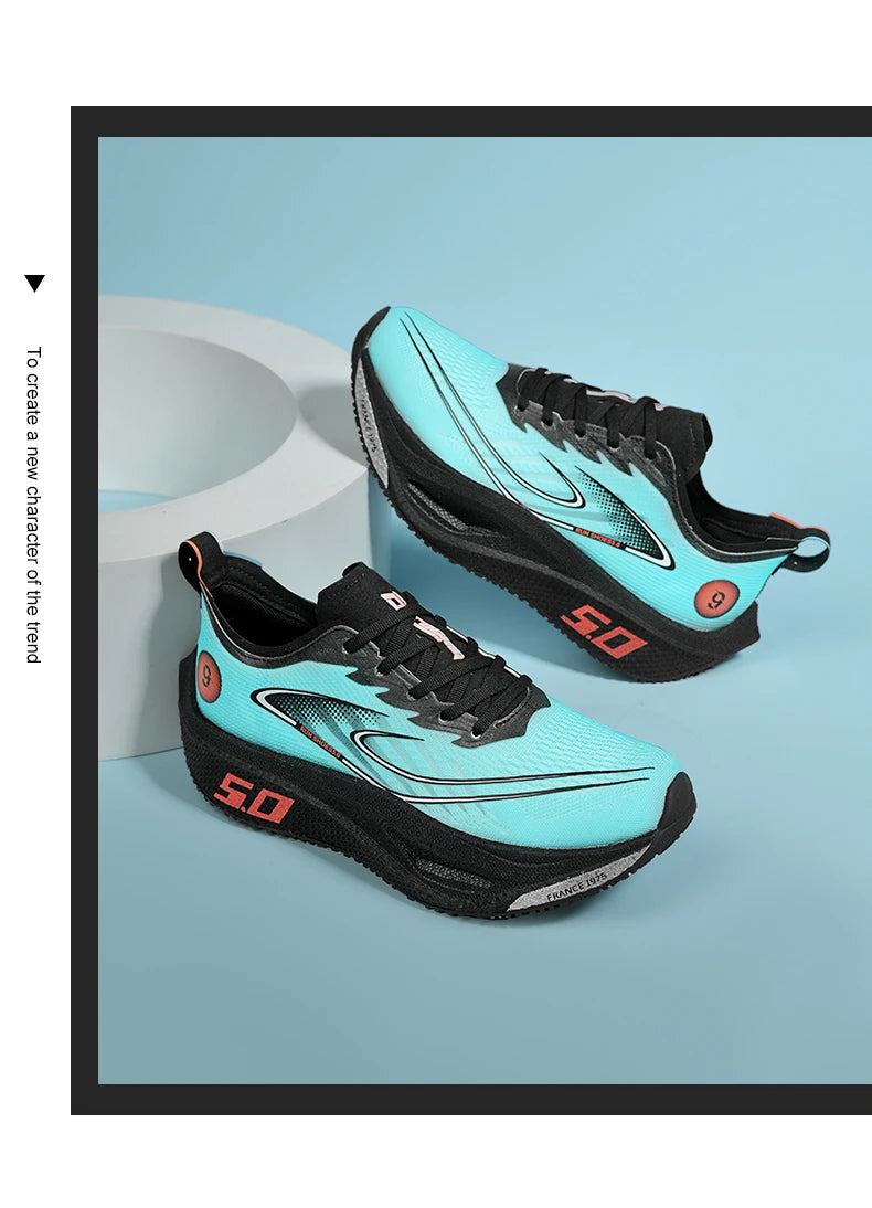 Sports Men Running Shoes Carbon Board Speciality Marathon  Breathable Lightweight Women's Comfortable Athletic Nonskid Sneakers