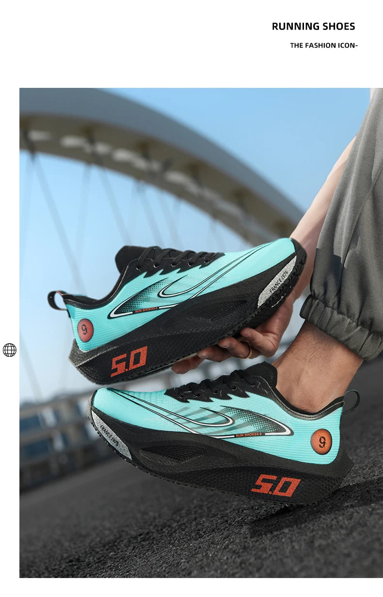 Sports Men Running Shoes Carbon Board Speciality Marathon  Breathable Lightweight Women's Comfortable Athletic Nonskid Sneakers