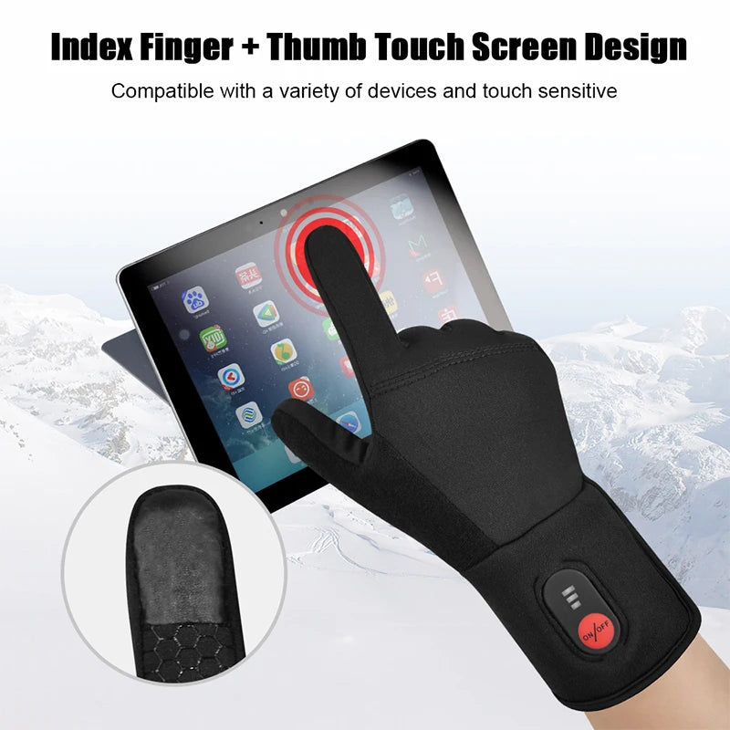 SAVIOR HEAT Heated Gloves Liner Rechargeable Battery Electric Heated Glove Men Women for Cycling Motorcycle Fishing Snowboard