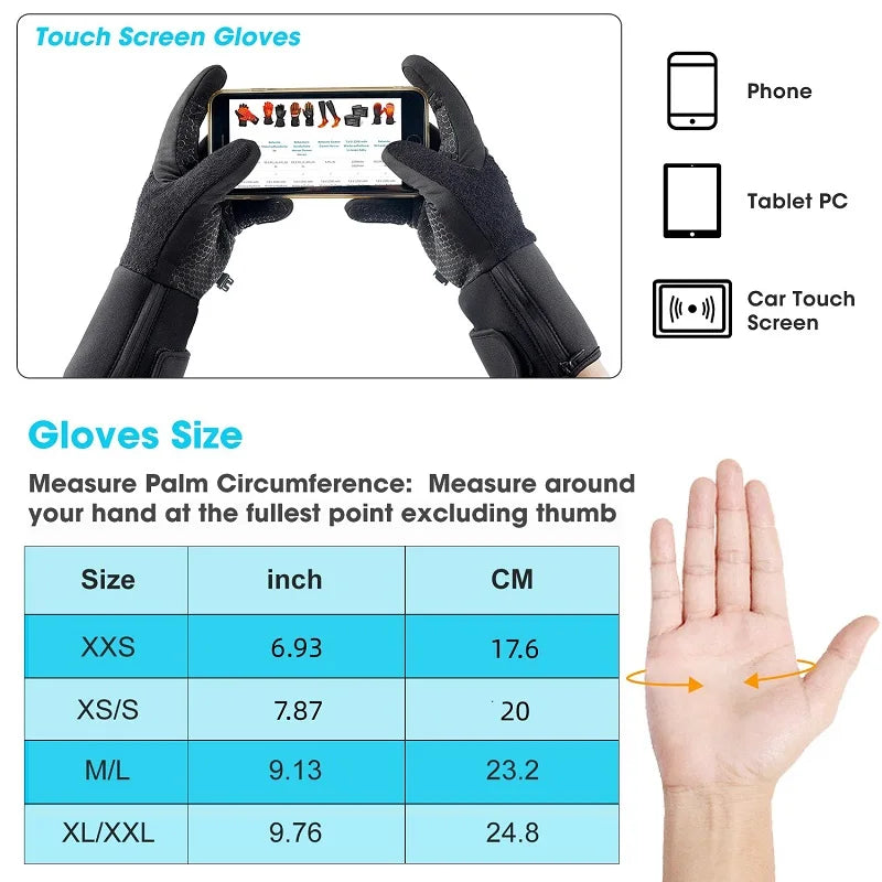 SAVIOR HEAT Heated Gloves Liner Rechargeable Battery Electric Heated Glove Men Women for Cycling Motorcycle Fishing Snowboard