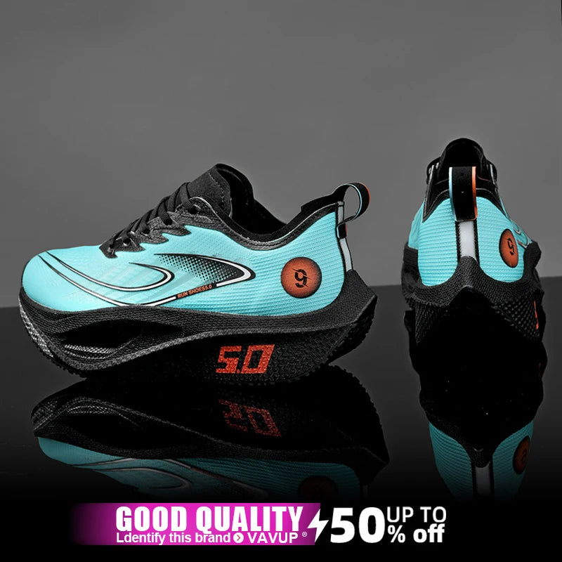 Sports Men Running Shoes Carbon Board Speciality Marathon  Breathable Lightweight Women's Comfortable Athletic Nonskid Sneakers