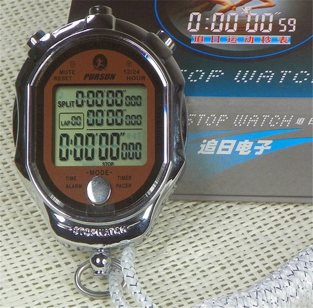 Sports Stopwatch  Timer Counter Second 1/1000 Chronograph Digital Stopwatch 1/1000 Second Sports Chronograph Counter Timer Watch